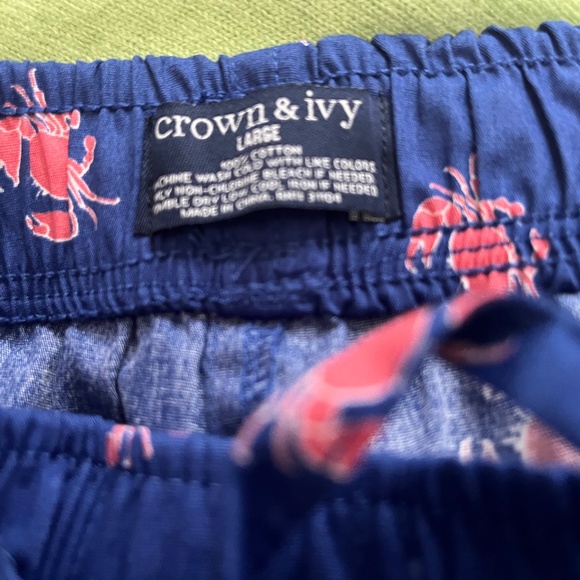 NWT Crown & Ivy Men’s Blue Crab Pajama Bottoms, size Large - Picture 4 of 4